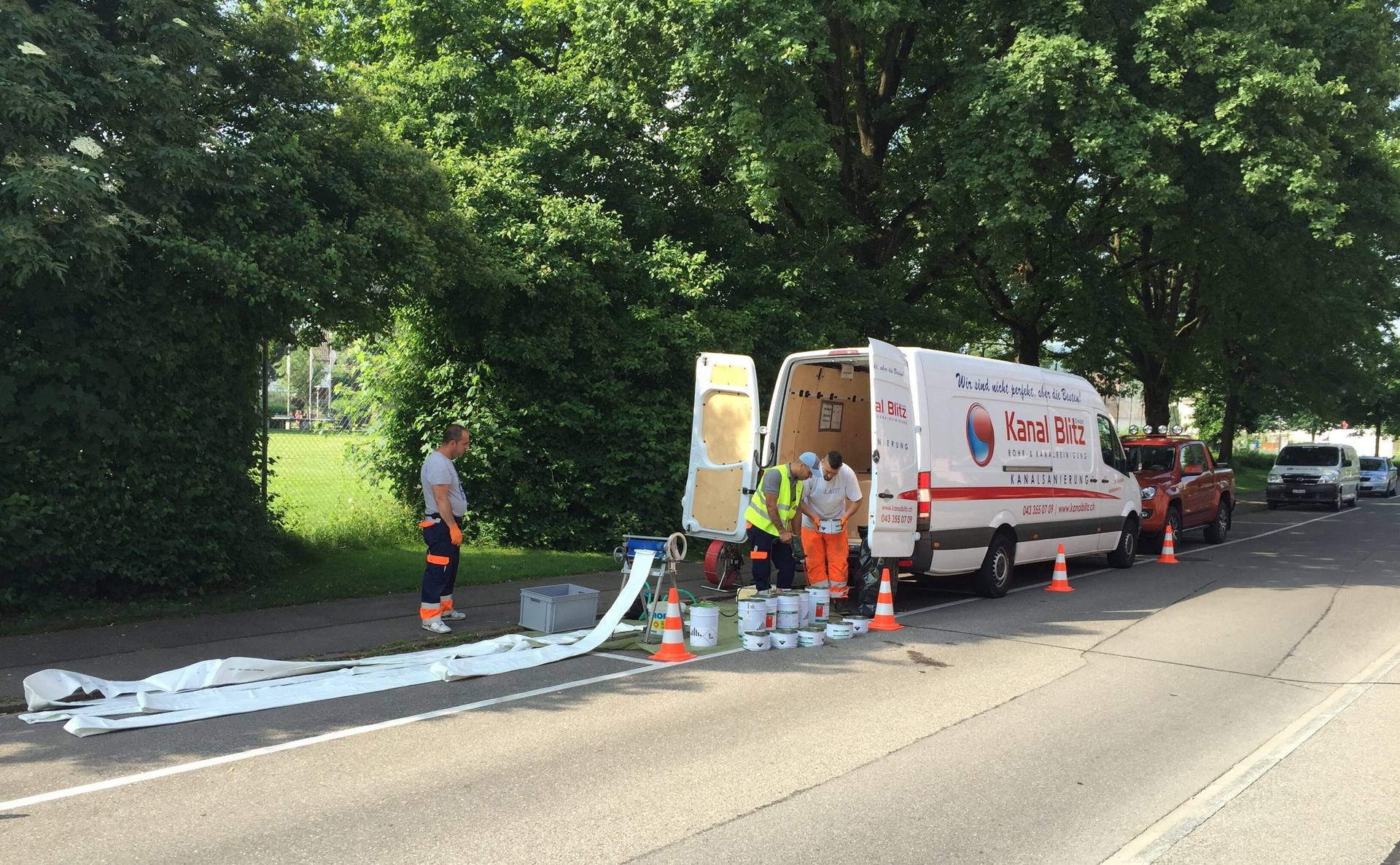 Innenansicht einer gereinigten Kanalleitung mit freiem Querschnitt